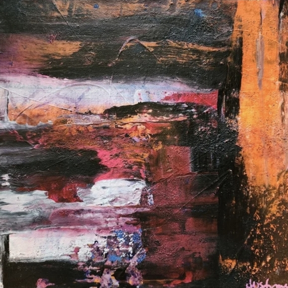 HANDCRAFTED Abstract Painting Neon HANDPAINTED Artwork Canvas Wall Art Decor - Picture 13 of 14